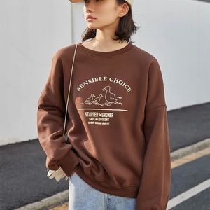 “Sensible Choice” Crewneck Sweatshirt in Brown